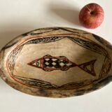 Centre de table de terre cuite berbère au poisson ancien vers 1950