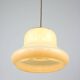 Suspension mid-century en laiton jaune et verre, italie