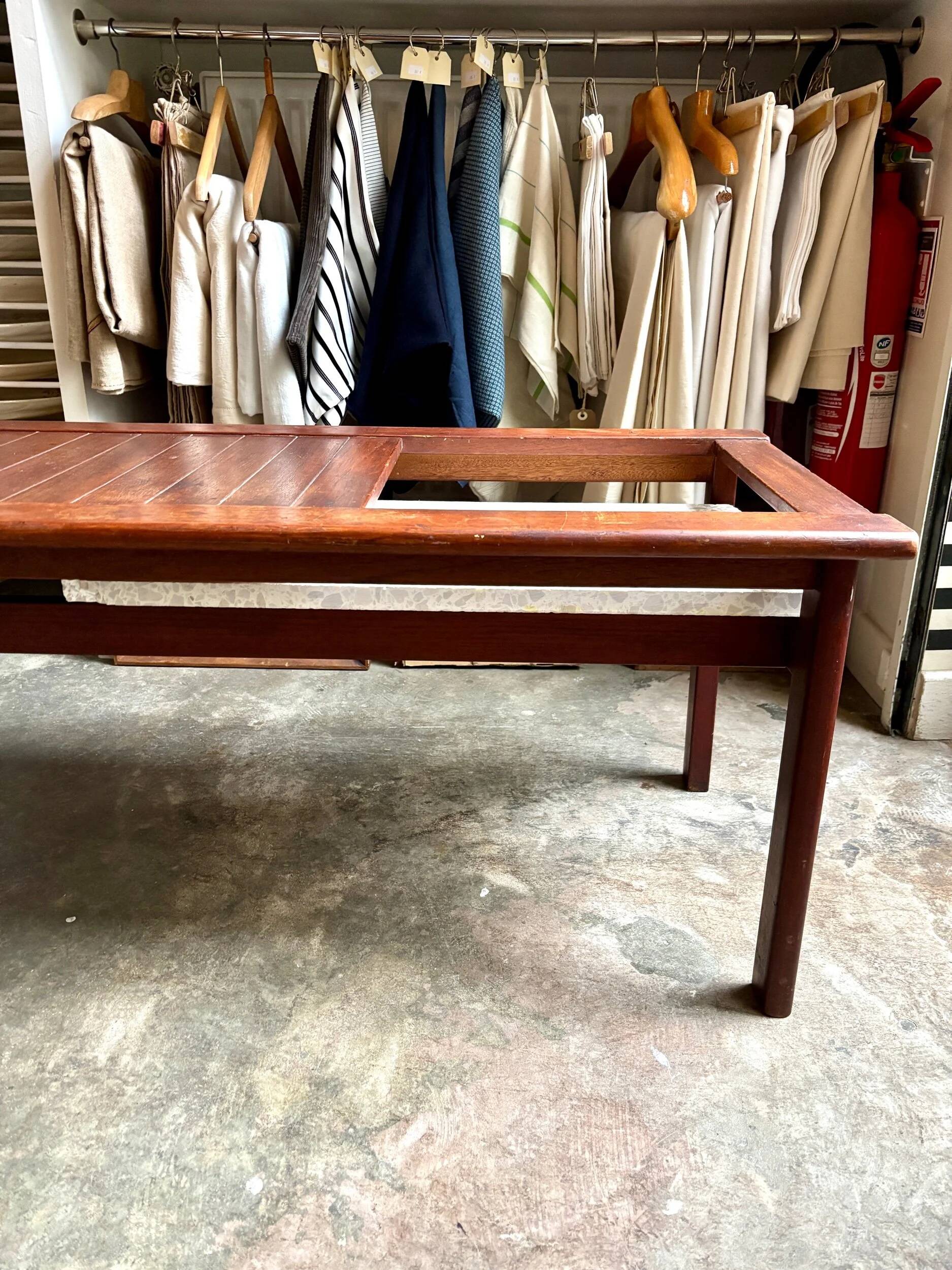 Teak and terrazzo coffee table by Averskogs Möbelfabrik, Sweden 1966