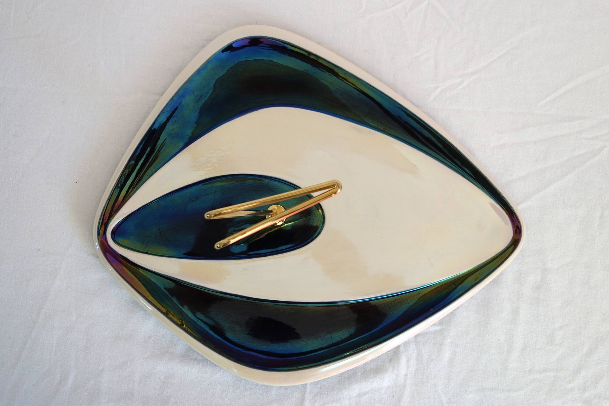 Verceram iridescent ceramic cheese board from the 60s