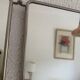 Vintage 1960s red barber triptych mirror Mirbel Paris - 28 x 70 cm
