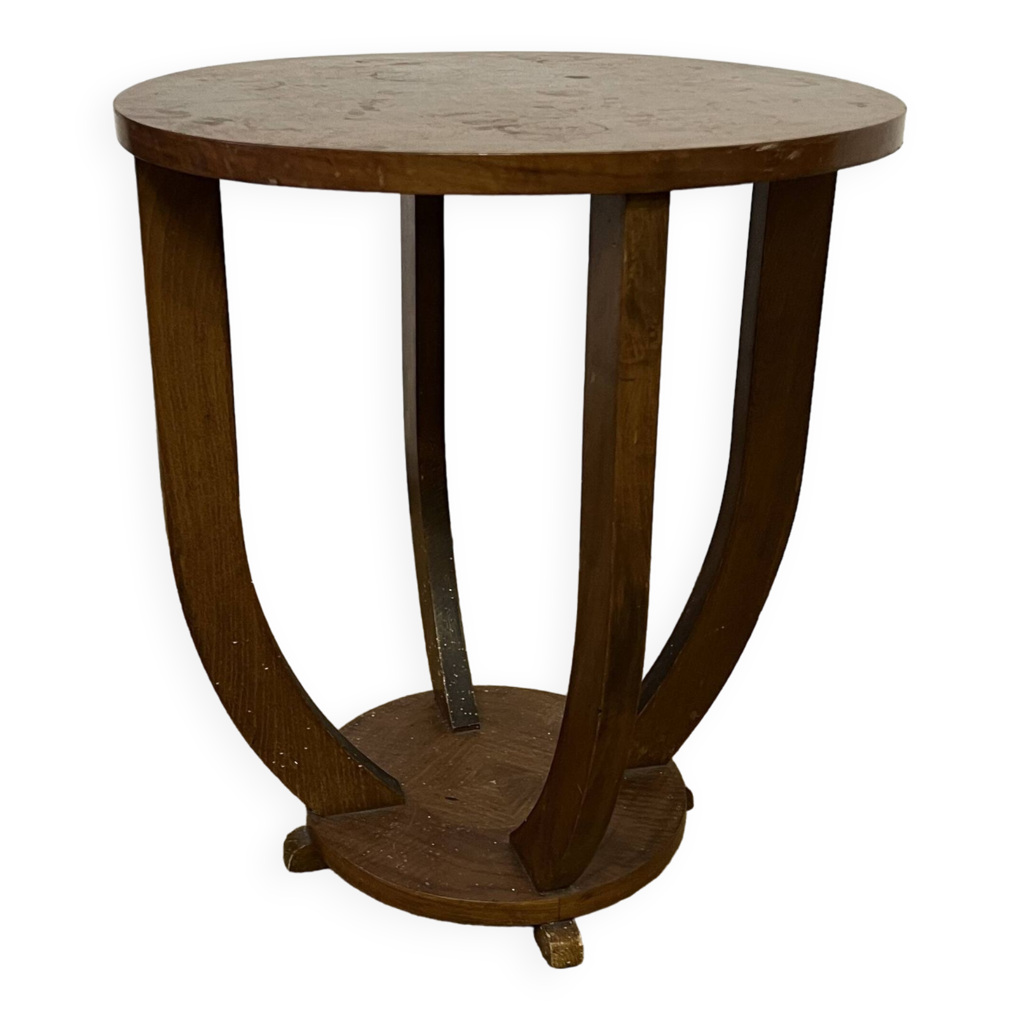 Art deco wooden pedestal table / side table