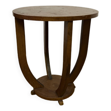 Art deco wooden pedestal table / side table