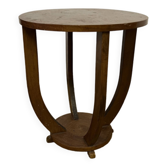 Art deco wooden pedestal table / side table