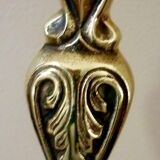 Servant, accessories fireplace, marked chiseled bronze and brass, 5 pieces