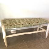 Banc en peuplier et palmier tressé