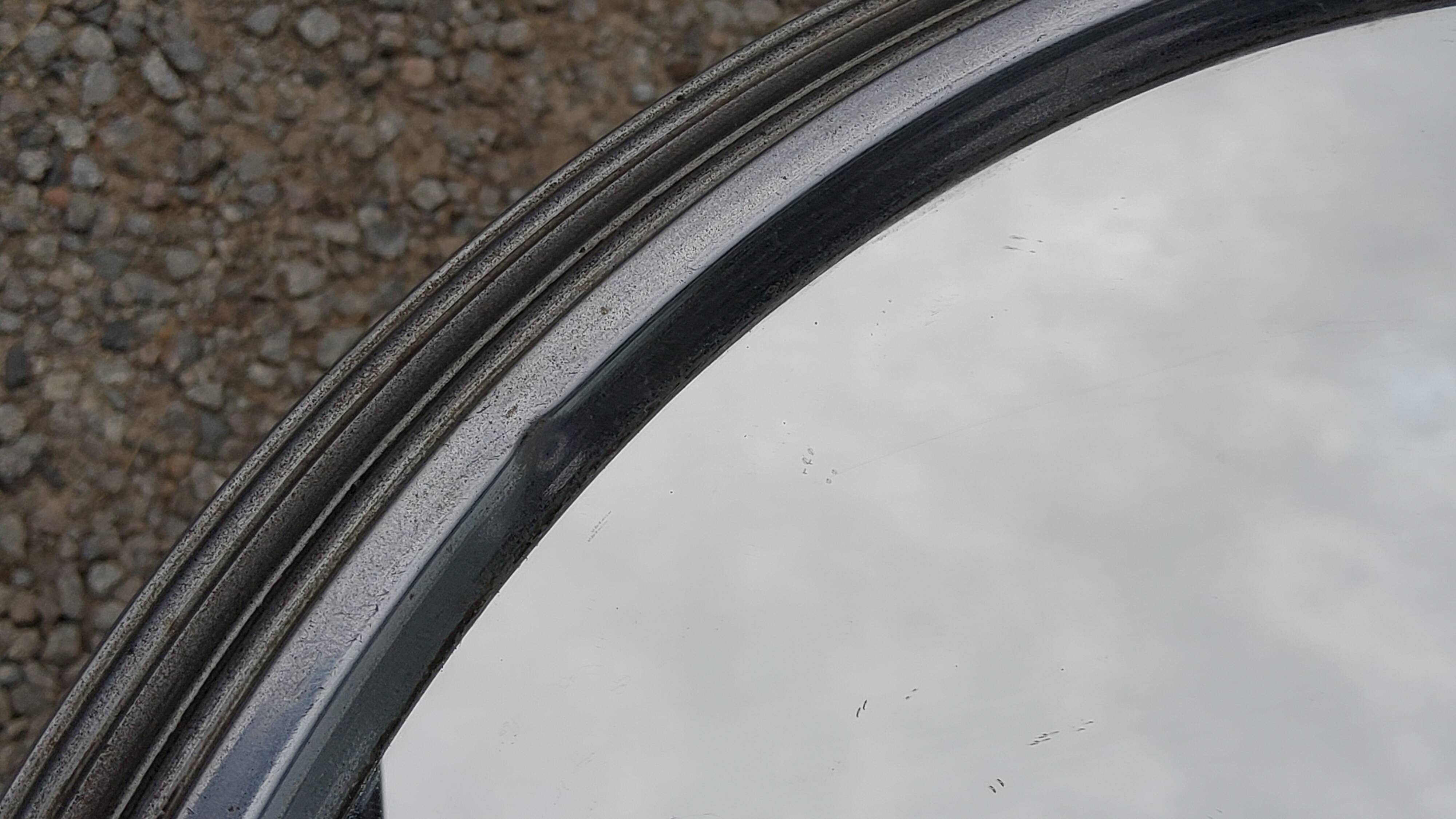 Art Deco side table, end table in chromed metal and mirror, 1930