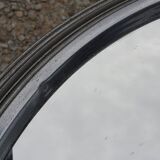 Art Deco side table, end table in chromed metal and mirror, 1930