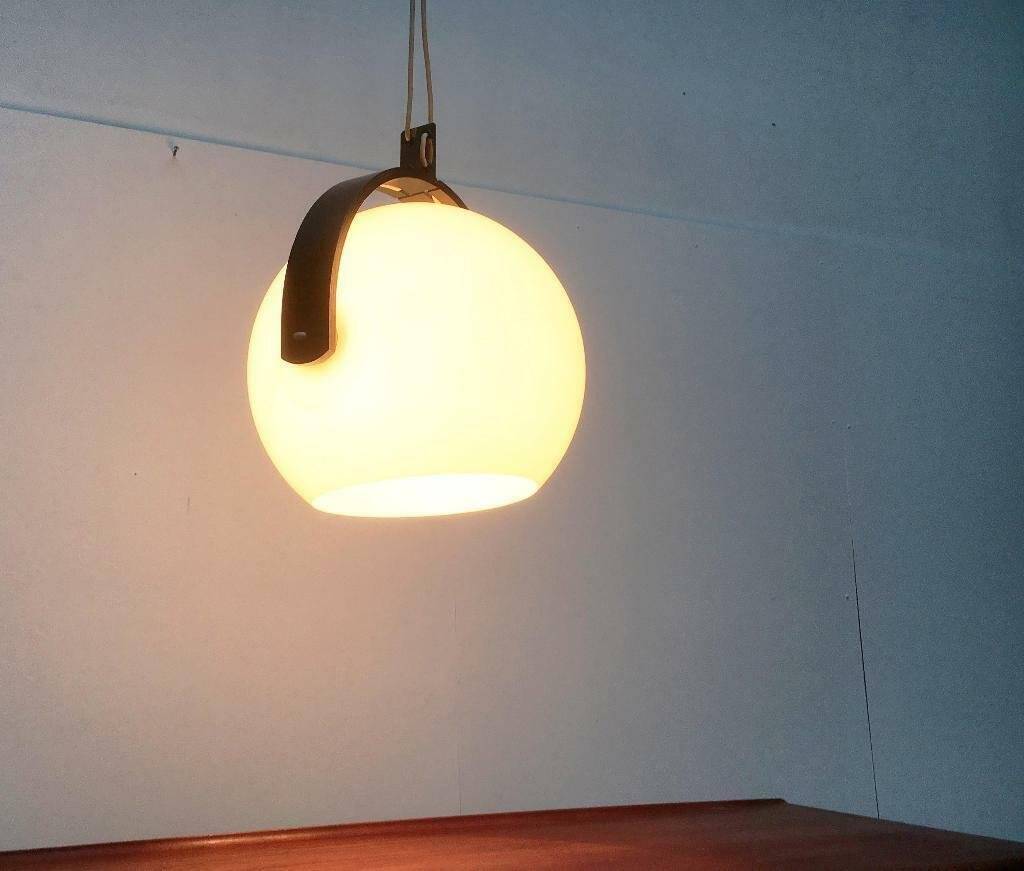 Mid-Century Swiss Space Age Plastic & Plywood Pendant Lamp from Temde, 1960s