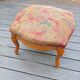 Louis XV style footrest stool pouffe wood and fabric