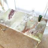 Golden and onyx coffee table