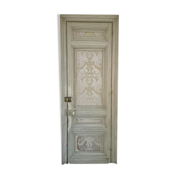 Porte de passage double face en sapin patiné XX siècle