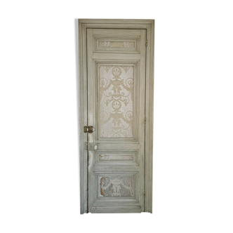 Double-sided passage door in patinated fir XX century