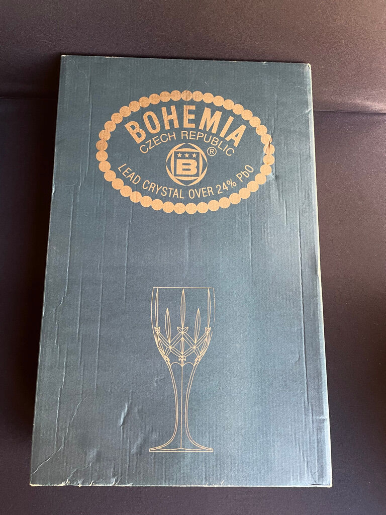 Bohemia - glasses on foot (6) - Modern mid-century - Lead crystal 24% Pbo