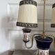 Antique Florentine Table Lamp Italian Blue Porcelain Ceramic