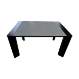 Extendable table in tempered glass white