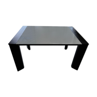 Extendable table in tempered glass white