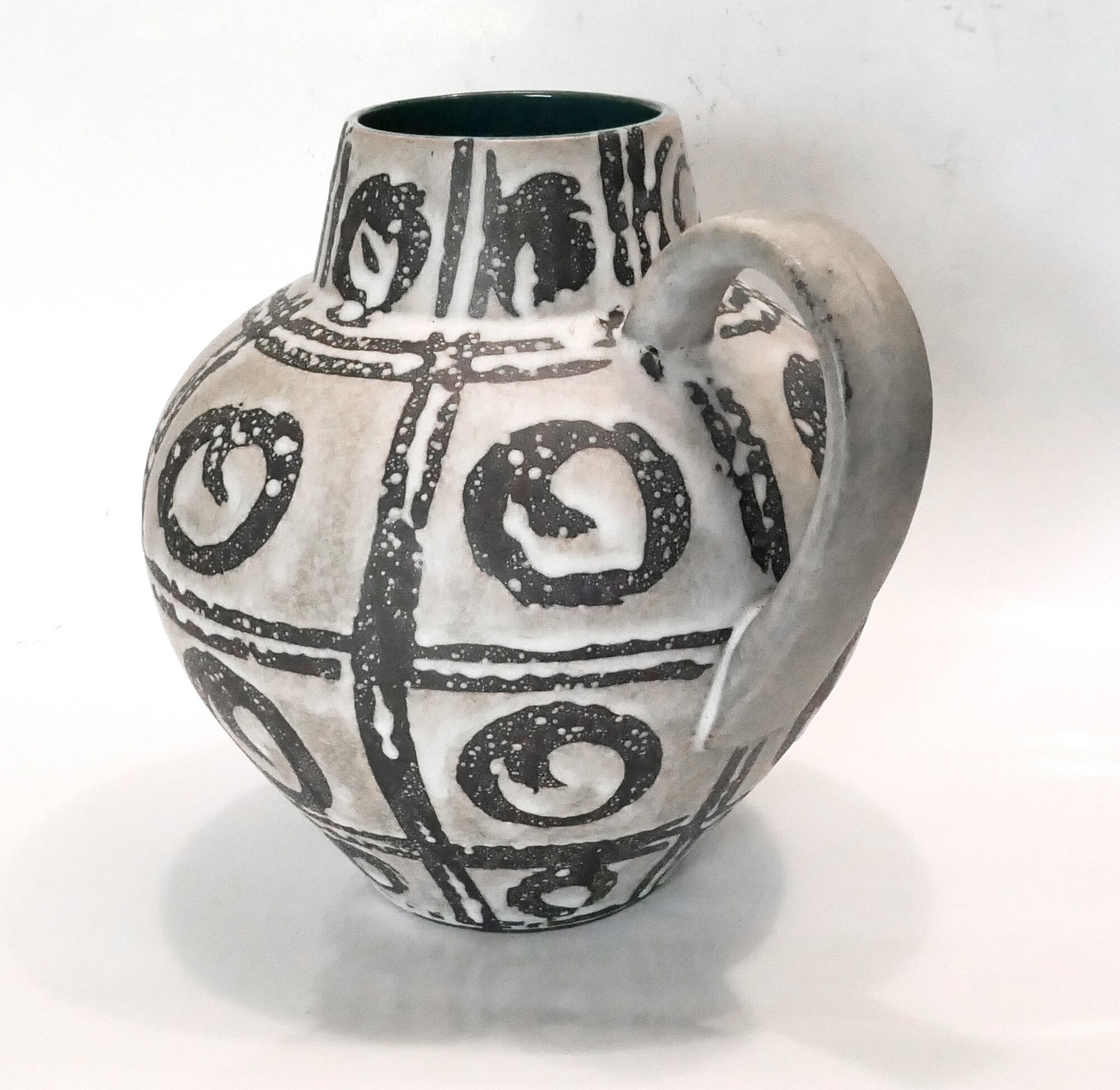 Beautiful vase Carstens 1960's Fat washes abstract décorby Heinz Siery