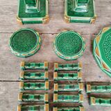 Set of knife holders, candlesticks, trivets and bottle coasters
