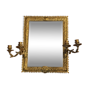 miroir en bronze doré - appliques