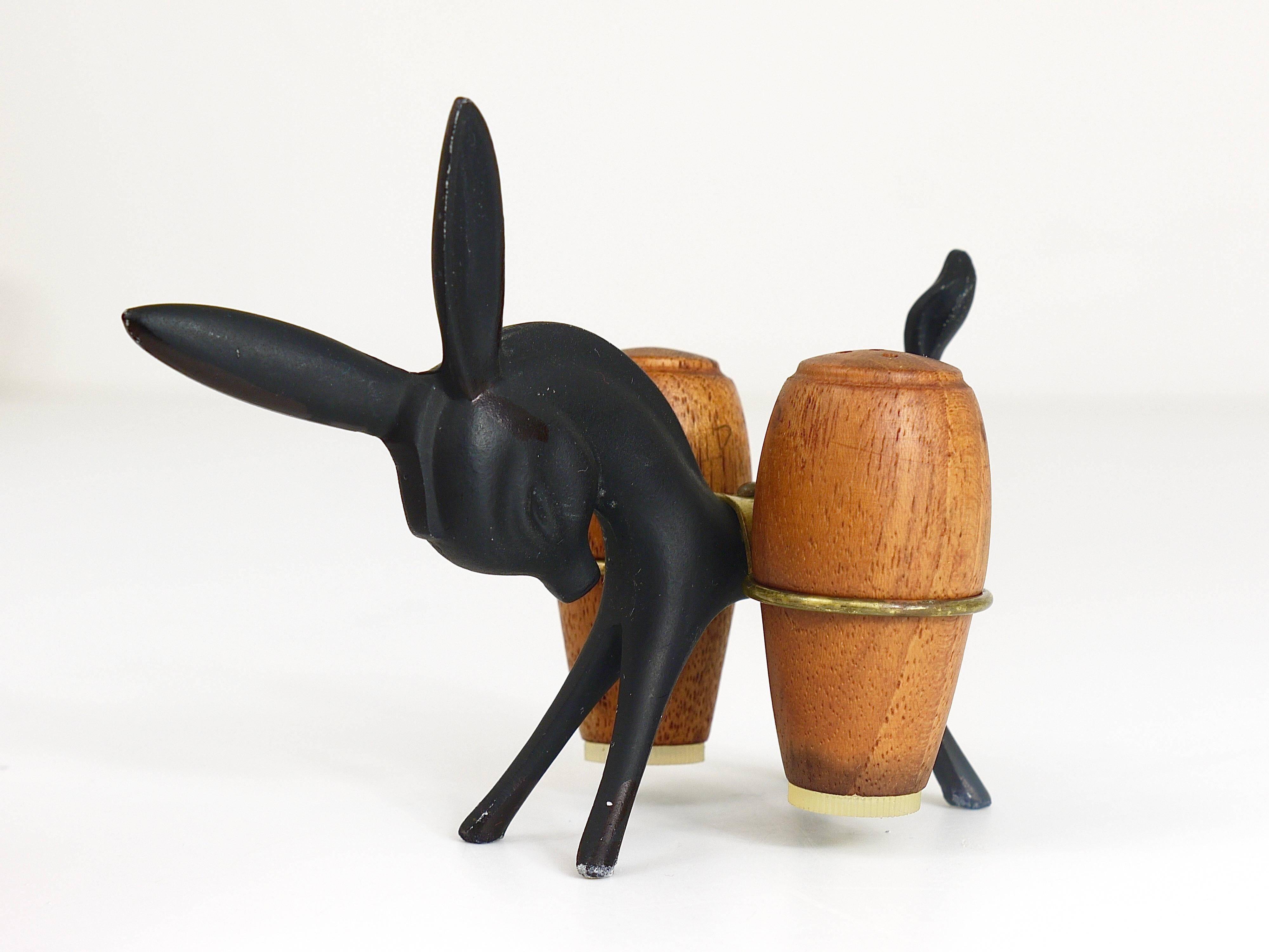 Set of salt and pepper shakers donkey Walter Bosse, Herta Baller, Austria, 1950s