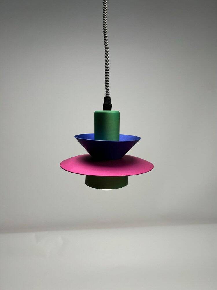 Italian Postmodern Pendant Lamps, 1980s, Set of 3