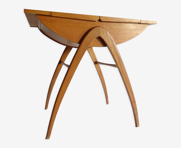 Travailleuse vintage scandinave base design arches années 60, bois