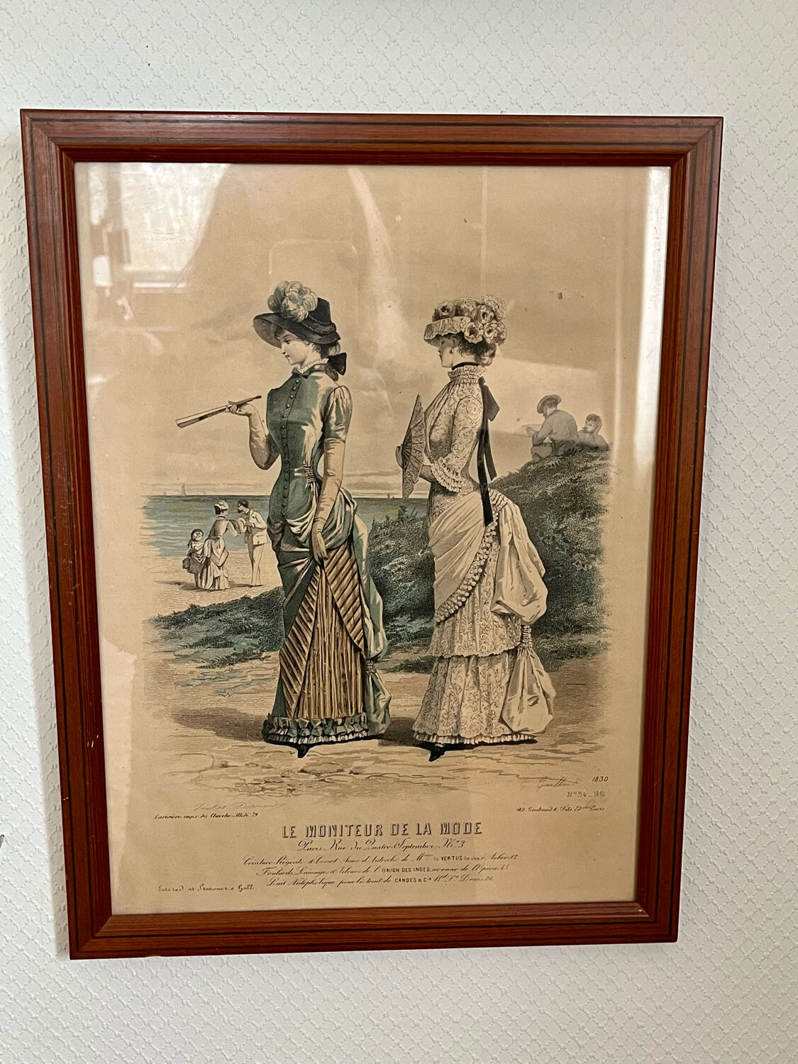 Framed antique print "Le moniteur de la Mode"