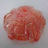 Red & Silver Murano Glass Ashtray by Barovier & Toso, Italy, 1960s