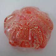 Red & Silver Murano Glass Ashtray by Barovier & Toso, Italy, 1960s