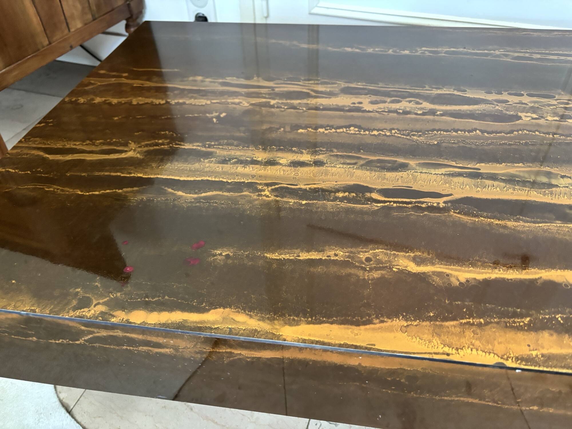 vintage coffee table from the 1970s known as Solar Eruption by Lefevre Roset