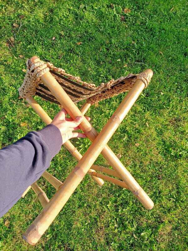 Tabouret rétro bambou