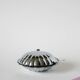Shell butter dish in stainless steel and blue glass, with butter dish, 1970