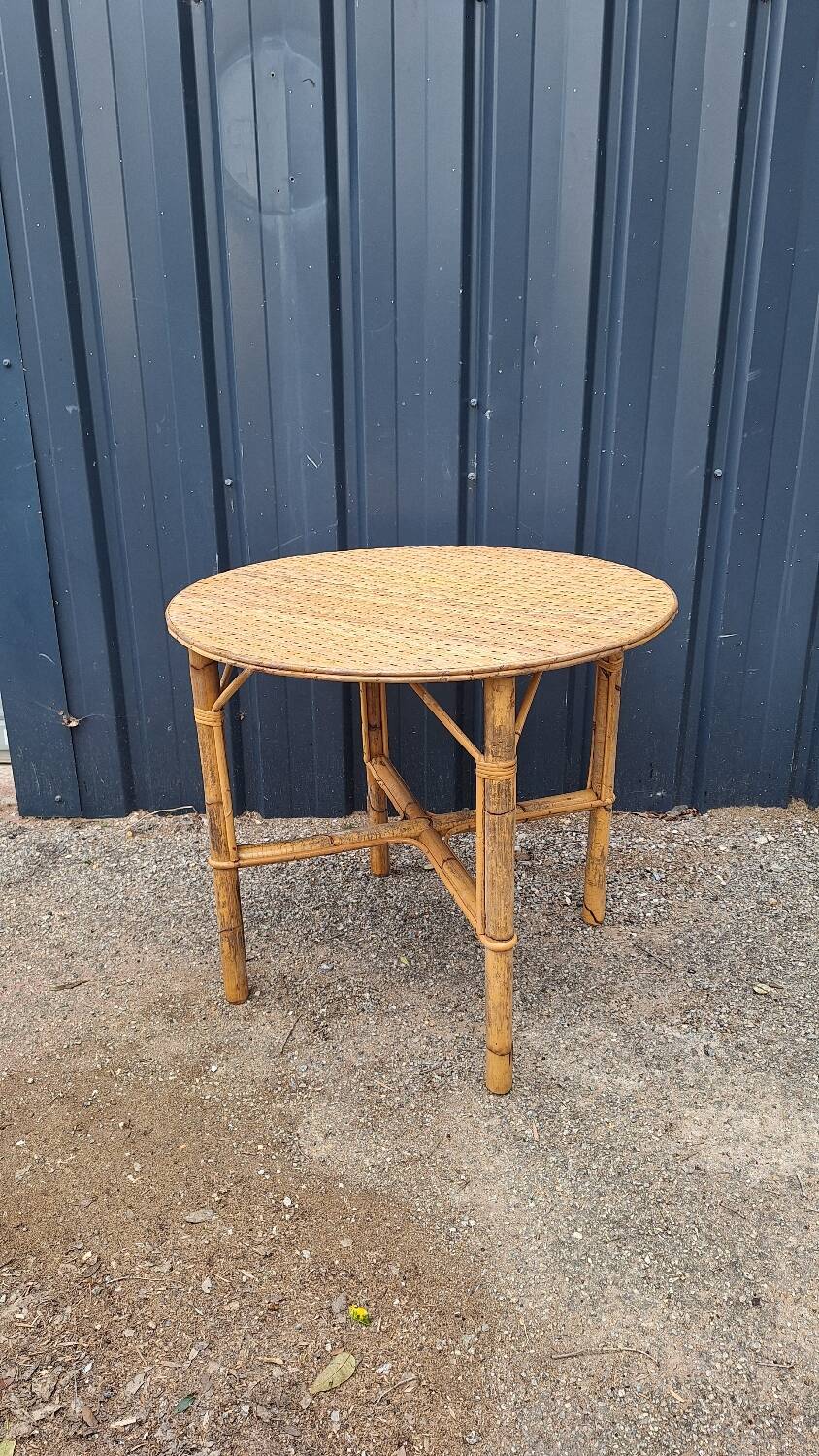 Table ronde en rotin | Selency
