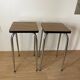 Pair of vintage high stools in formica and chrome metal
