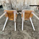 Pair of vintage white wooden bistro chairs