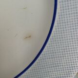 Plat rond ancien Digoin Sarreguemines liseré bleu vichy vintage