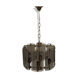 Suspension in smoked glasses – octagonal shape – 4 lights.
