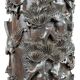Important high Asian column / saddle in carved wood, circa 1880, Indochina