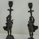 Silver bronze torch pair Paul Dubois