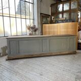 XXL walnut trade counter with multiple drawers