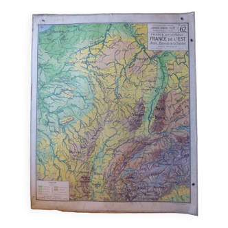 Old school map "Eastern France" No. 62, ed. Vidal-Lablache 1930