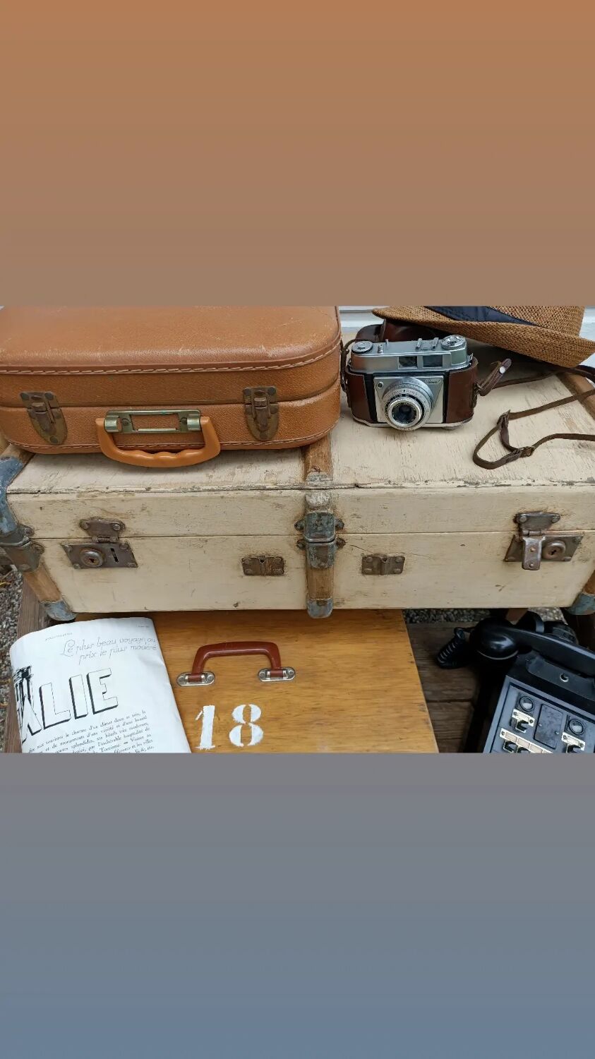 Old wooden suitcase