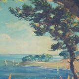 Labonne géo né en 1887-  vue de la baie huile sur toile signée