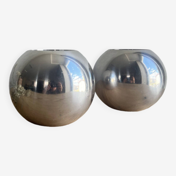 Bougeoirs boules aluminium Nässjö Ikea vintage