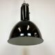 Ensemble de 4 suspensions industrielles bauhaus black enamel, années 1960