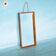 Wooden Japandi Scandinavian mirror from the 70s, minimalist mirror.