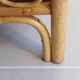 Vintage rectangular side coffee table in wood and rattan with magazine rack