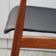 Vintage armchair in teak and black leather model Casina 60s