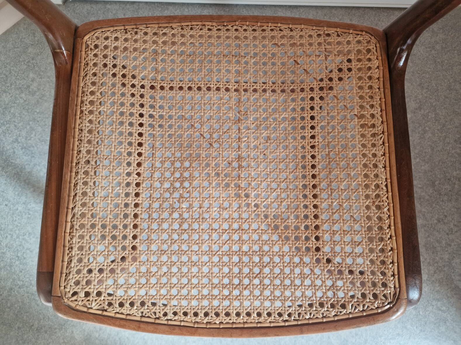 Baumann sled chair with caning